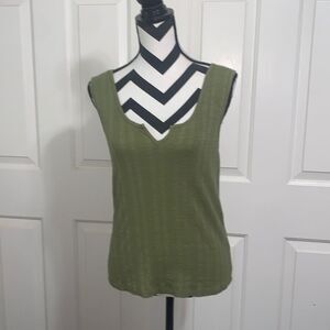 PILCRO ANTHROPOLOGIE Olive Green Ribbed Tank